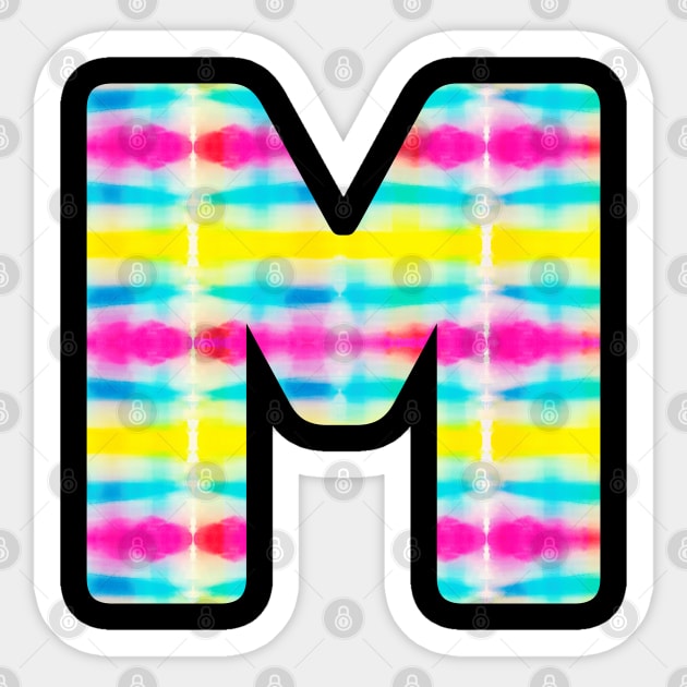 Tie Dye Alphabet M (Uppercase letter m), Letter M Sticker by maro_00